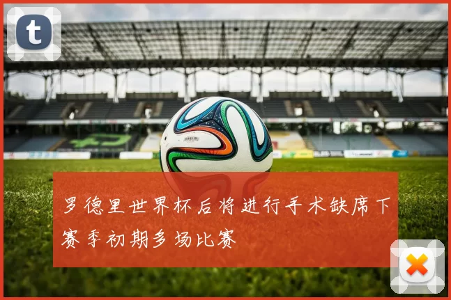 罗德里世界杯后将进行手术缺席下赛季初期多场比赛